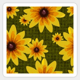 Blackeyed Susan on Burlap Khaki Sticker